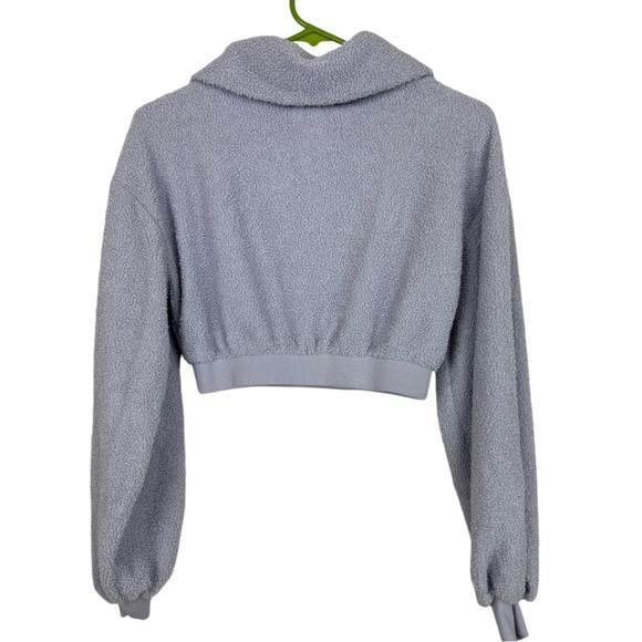 🥑5/$25 Urban Outfitters Lilac Purple Half Zip cropped textured pullover S - Picture 2 of 7